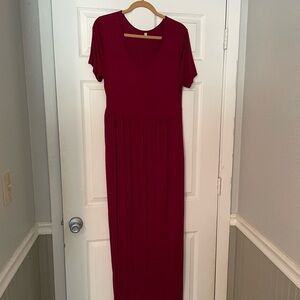 Dark Red Maxi Dress